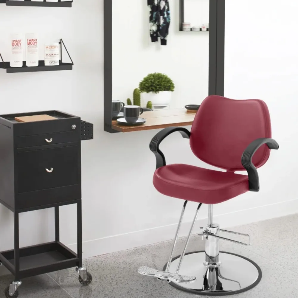 كرسي حلاقة احترافي، كرسي صالون مستلق هيدروليكي عالي التحمل، إسفنجة عالية الكثافة ومغطاة بجلد PU