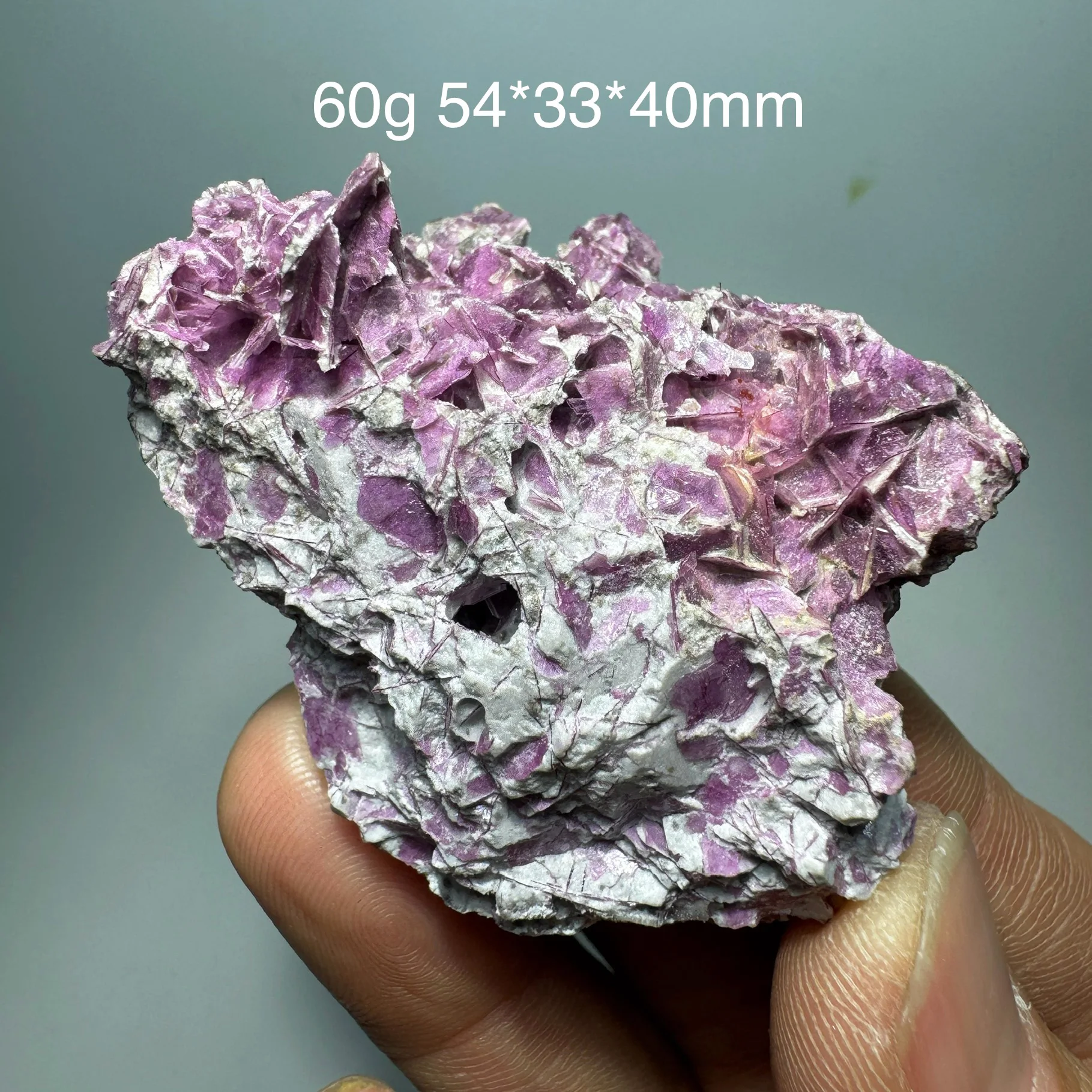 60g Natural Red Strengite Ruby Mineral Specimen Fluorescent effect red Quartz Reiki Healing Stone Home Decor
