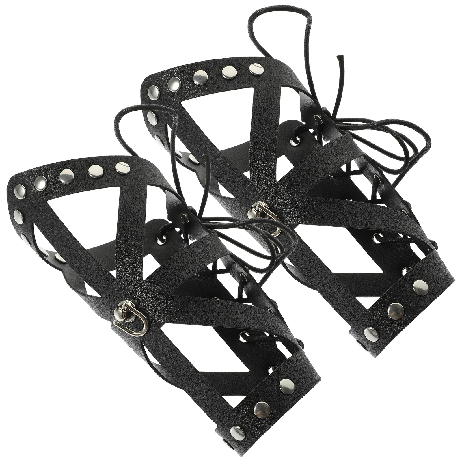 

2pcs Punk Armors Adjustable Strap Arm Guards Metal Fittings Cosplay Costume Party Stage Play Horse Riding Rock Accessories