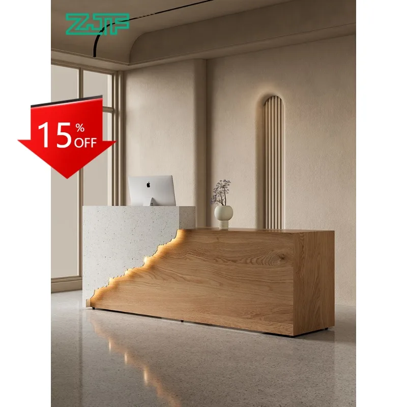 

E153 Company office Reception desk Solid wood homestay checkout page Clothing store Bar