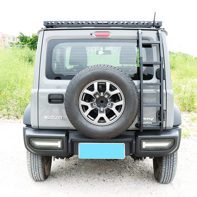 For Suzuki New Jimny JB74 2019-2024 Car Modified Aluminum Alloy Reinforced Tailgate Climbing Luggage Rack Ladder Car Accessories