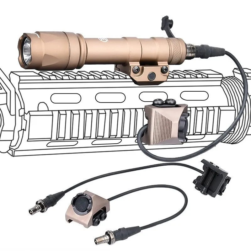 Imagem -02 - Wadsn-tactical Lanterna Metal M600c M300a Scout Light Airsoft Arma Lâmpada com Hotbutton Interruptor de Pressão Fit Picatinny