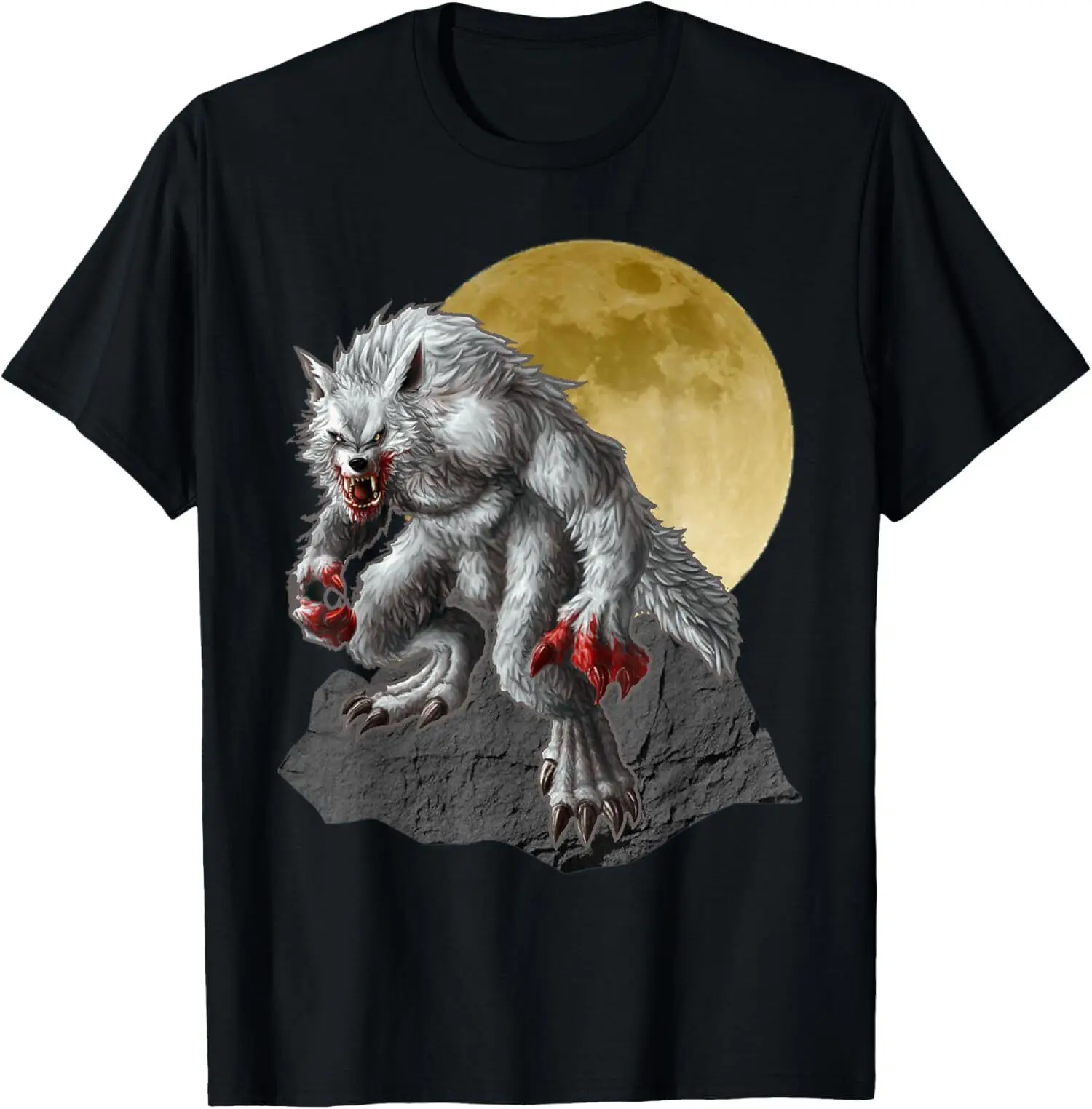 NEW LIMITED Werewolf Full Moon Scary Angry Wolf Halloween Gifts T-Shirt S-3XL