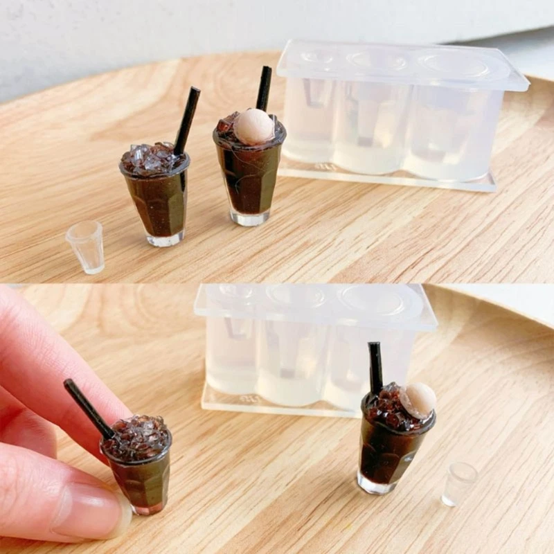 Mini Drink Cup Resin Molds DIY Epoxy Resin Craft Jewelry Tools Easy to Clean N58F