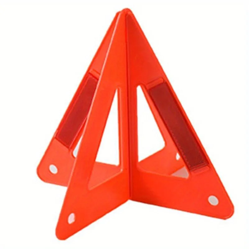 Portable Car Auto Reflective Traffic Warning Sign Triangle Foldable Solid Standing Tripod Road Emergency Standby Car Accessories