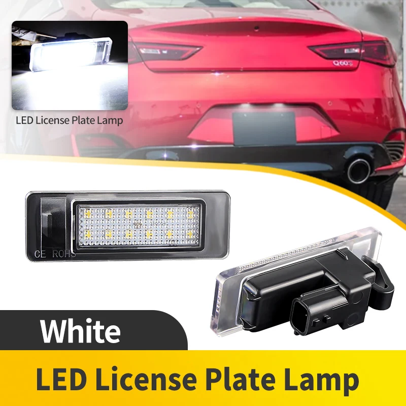 

2PCS Super White Rear LED License Plate Bulbs Assembly For Renualt Koleos II(Type HC) 2016.08-up For Renault Talisman 2015.11-up