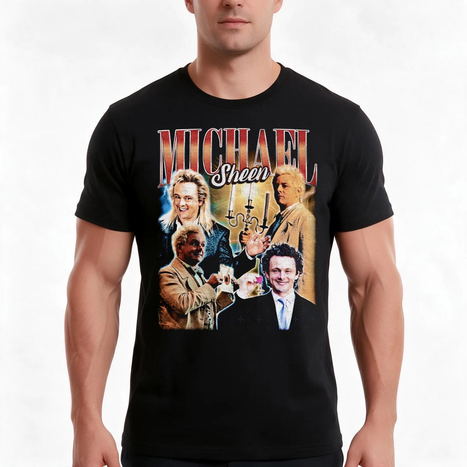 Homage Michael Sheen Vintage Style T-Shirt, Summer Casual Cotton Tee, Oversized Streetwear Tops, Vintage Graphic Print