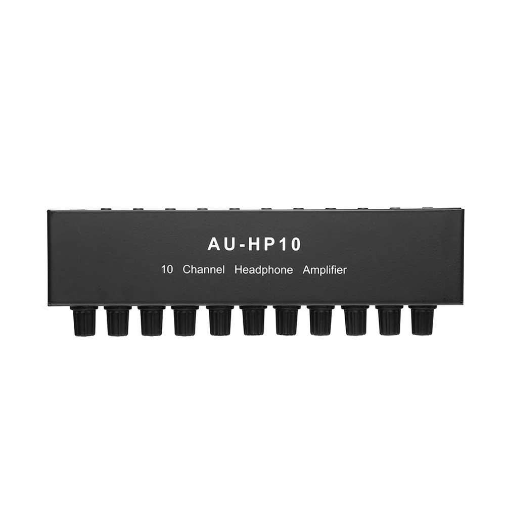 

AU-HP10 10 Channel Stereo Headphone Amplifier Audio 1Input 10 Output Preamplifier Independent-Control NJM4556A DC12-24V