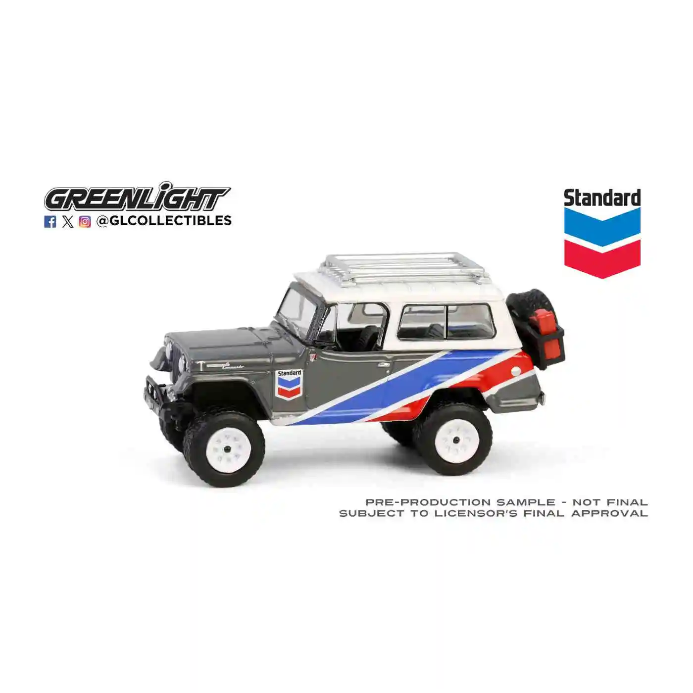 

Специальное издание серии 1-1970 Jeep Jeepster Commando с внедорожными частями, модель игрушечного автомобиля