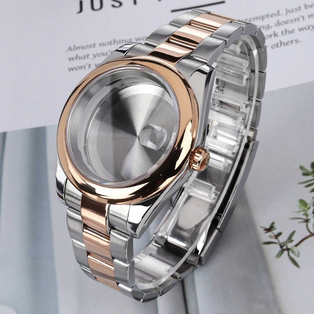 

NH35 36/39mm Rounded Edge Watch Case Sapphire For Oyster NH35 NH36/38 Miyota 8215 Movement 28.5mm Dial Stainless Steel Bracelets