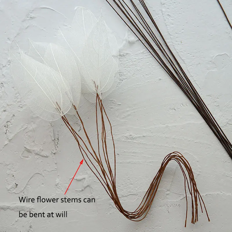 Heimdekoration, Lucency-Blätter, natürliche Blattader, unsterbliche künstliche Blumen, Hochzeit, Tischdekoration, Drahtstiel – Detail 2