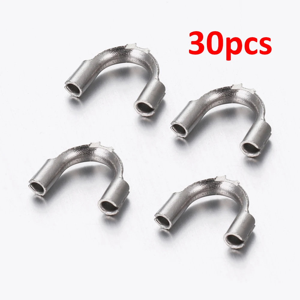 20-30pcs Gold Color Stainless Steel U Shape Wire Protectors Wire Guard Guardian Loops Clasps Fastener for Jewelry Making DIY