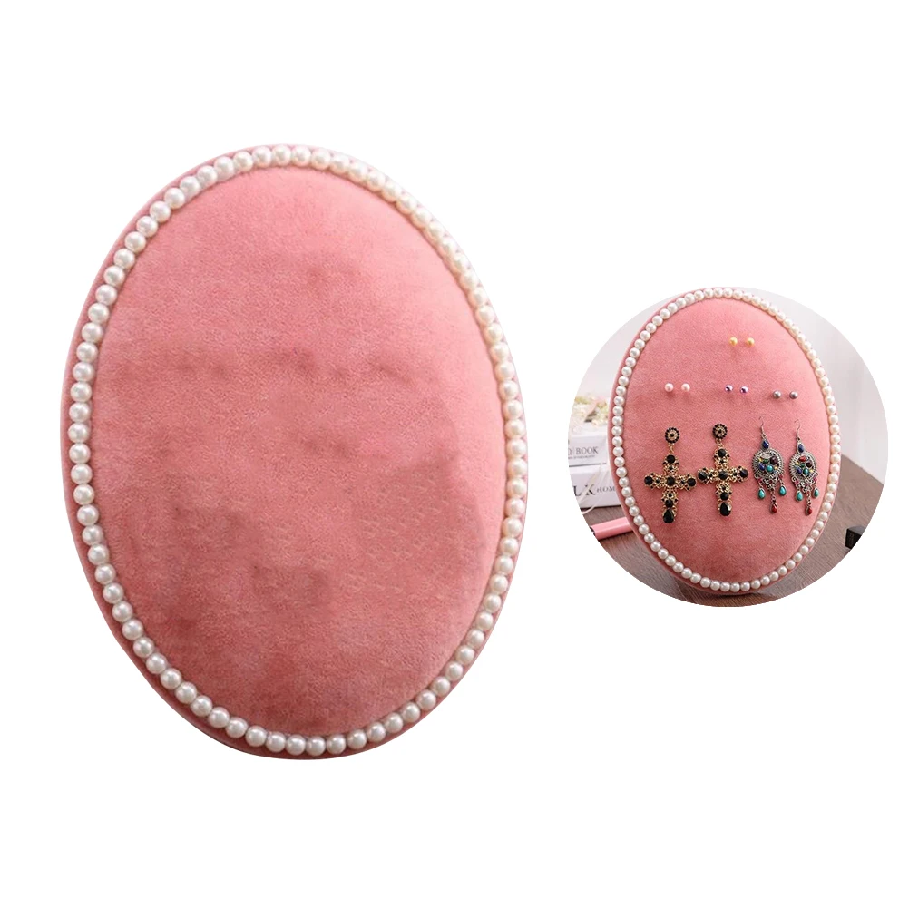 

Earring Storage Box Jewelry Organizer Display Board Durable Space Saving Pink Pearlescent Earrings Holder For Women