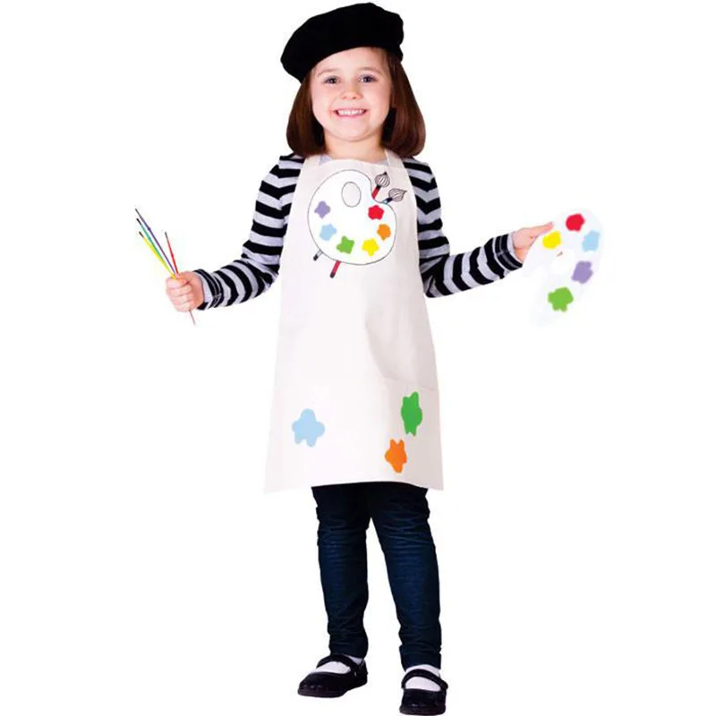 Child's Artist Costume Painter Costume Kids Girls Boys Talented Artist Professional Clothing Painter Dress Up Halloween Cosplay