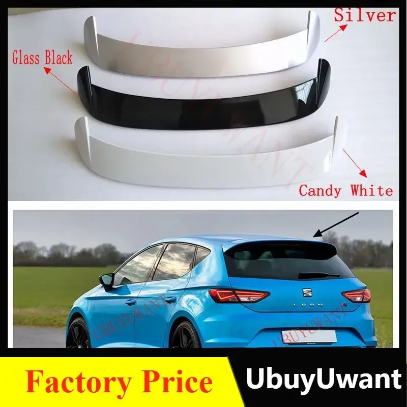 For Seat LEON MK3 5F FR Style Hatchback 2012-20 Car Styling High Quality ABS Plastic Unpainted Color Rear Spoiler Trunk Lip Wing
