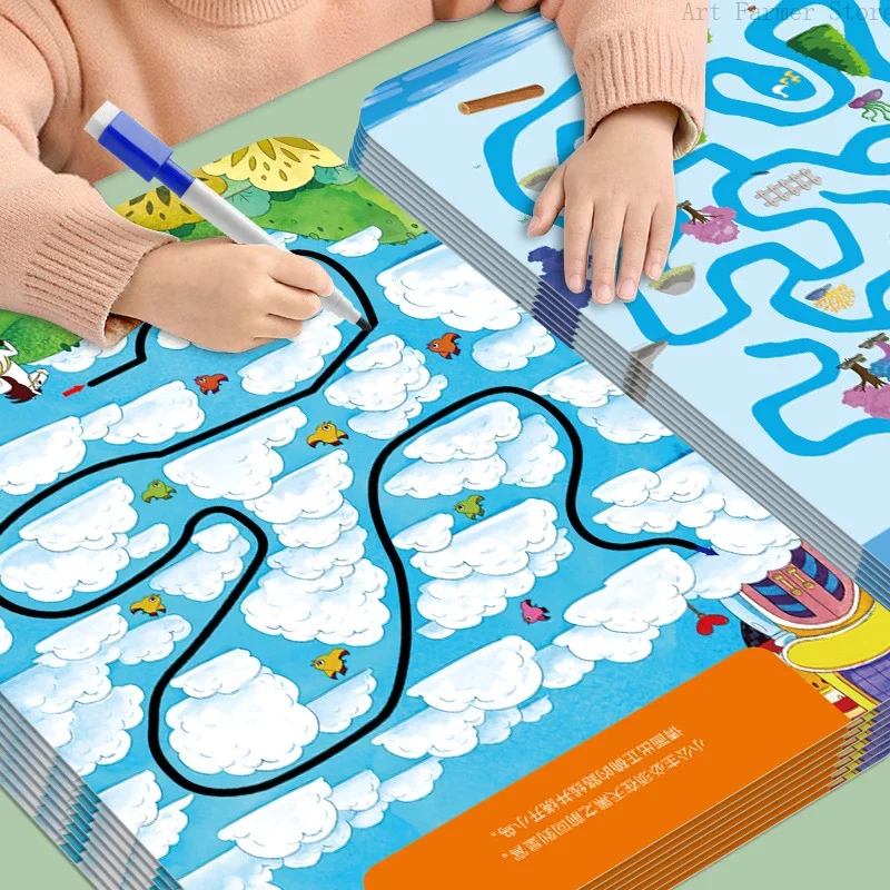 

Concentration Maze Training Book Pen Control Training Book Reusable Tracing Workbook Children Montessori Drawing Education