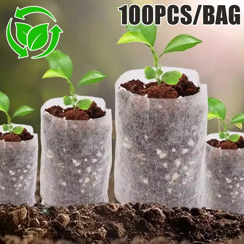 Eco-Friendly Fabric Seedling Bags Degradable Non-Woven Plant Pots for Gardening Breathable Nursery Containers for Vegetables