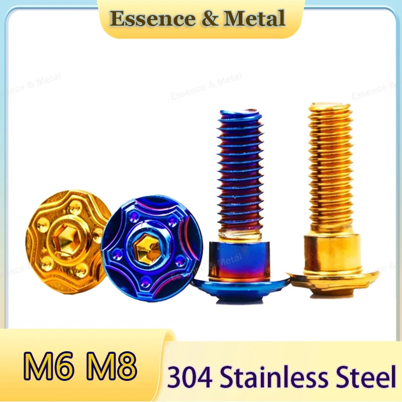 304 Stainless Steel Disc Brake Rotor Screws M6M8 Motorcycle Brake Rotor Screws Suitable for Motorcycle and Bicycle Modifications