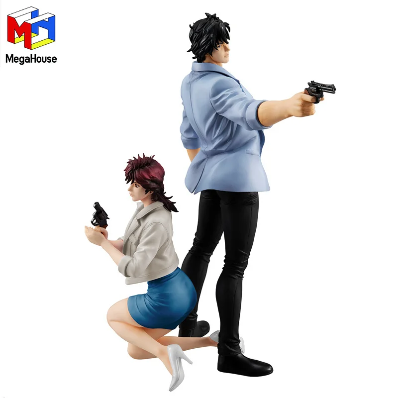 Original Megahosue G.E.M. Series Movie City Hunter Ryo Saeba & Kaori Makimura Figure Anime Action Model Collectible Toys Gift