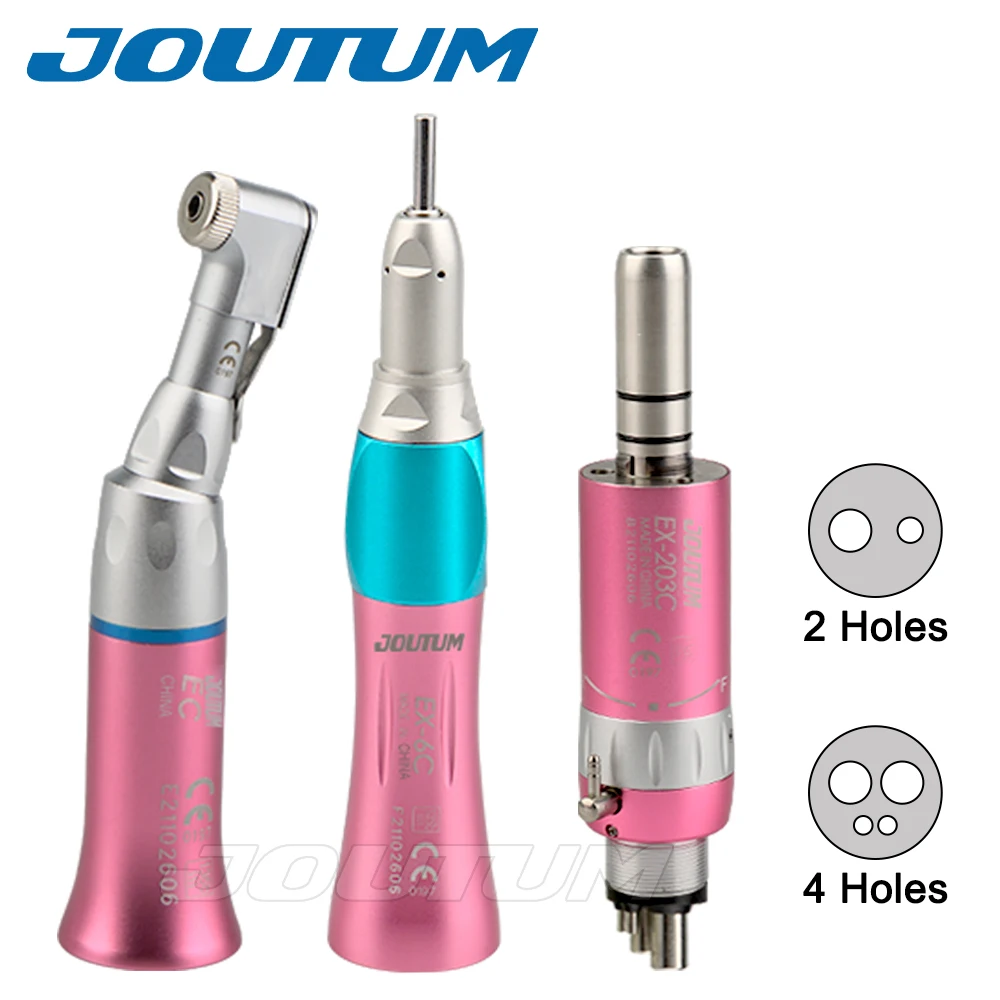 Dental Low Speed Handpiece kit Straight Contra Angle Single Water Spary Air Turbine 4 Hole FIT NSK Pana Max Pink Color