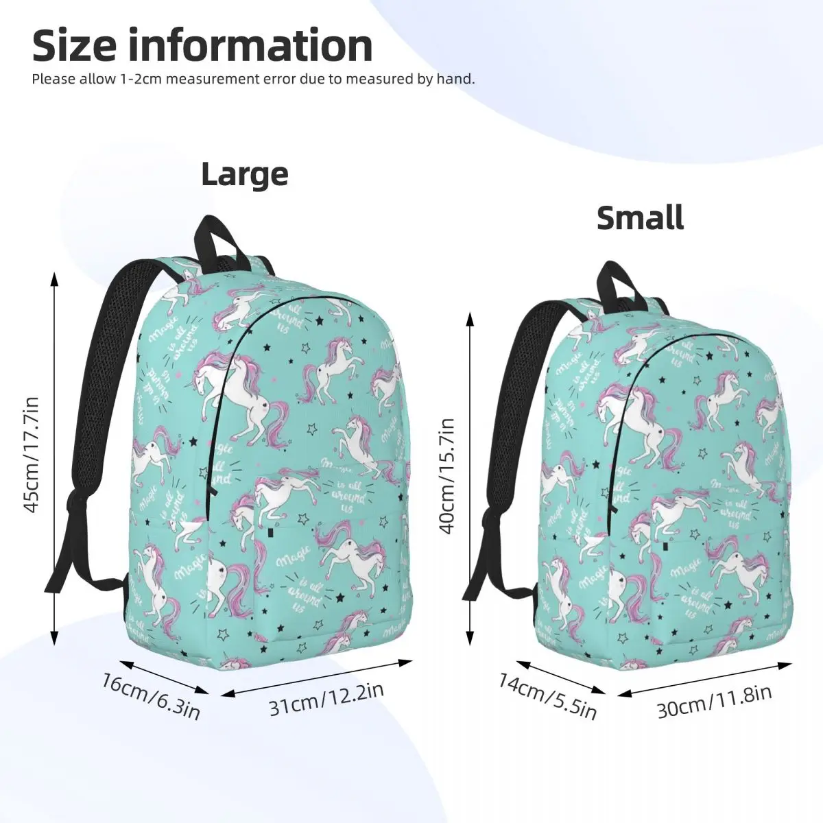 Beautiful Unicorn Lettering Magic Backpack for Boy Girl Kids Student School Bookbag Cute Daypack Preschool Primary Bag Gift