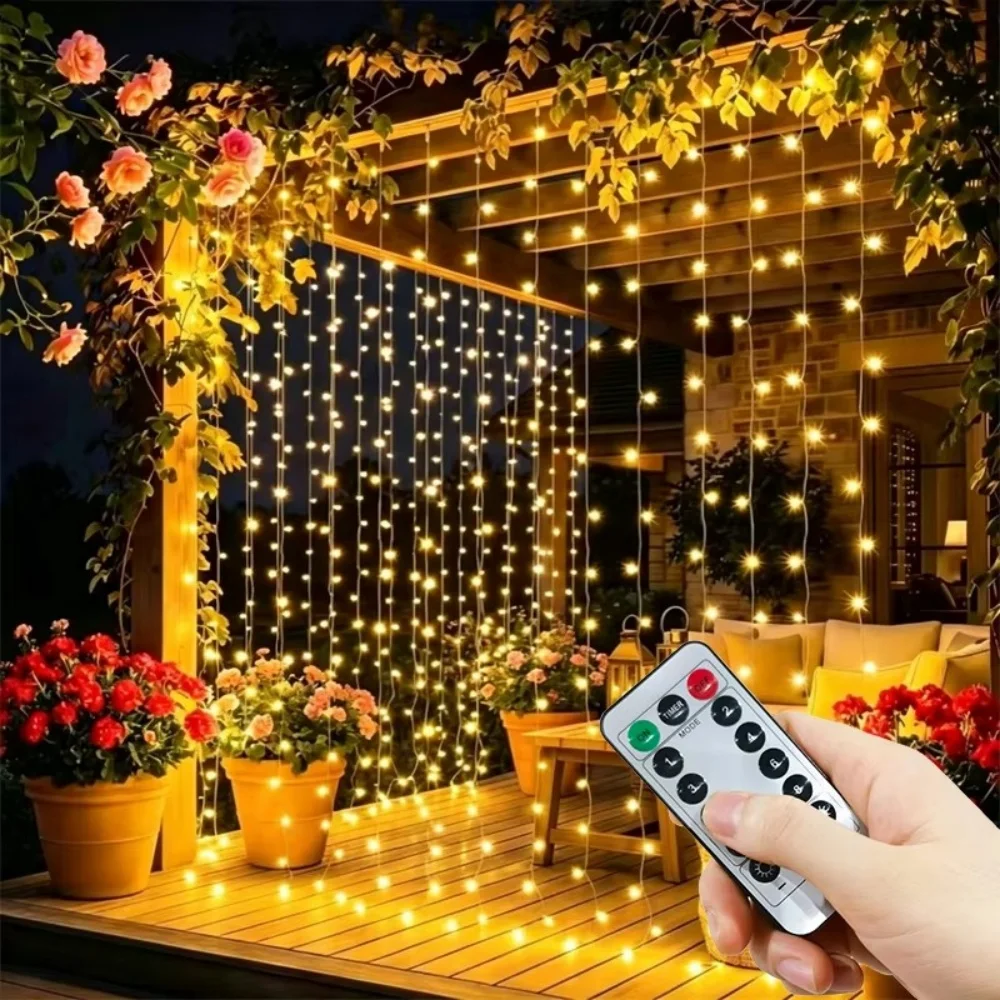 3/4/6m LED Curtain String Lights USB Garland Festoon Remote Control Fairy Garland Lights Christmas Decoration for Home Bedroom