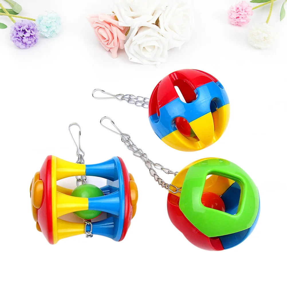 3pcs Funny Ball Playing Toy Hollow-out Ball Feet Training Toy Educational Bird Toy Feet Grasp Ball Toy