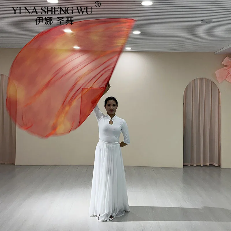 New Flag Dance Props Church Performance Costumes Worship Flag 140*140 Praise Flag Flame Stretch Stick Belly Dance Drums