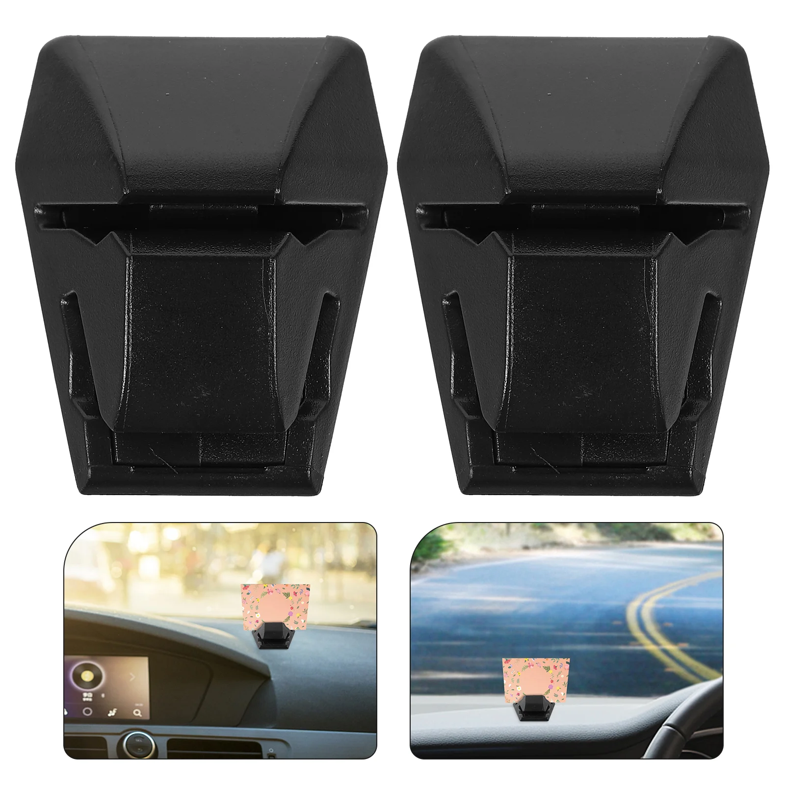 2 Pcs Car Card Holder Clip for Parking Ticket Dashboard Notepad Accessories Women Interior Vehicle Card/ticket