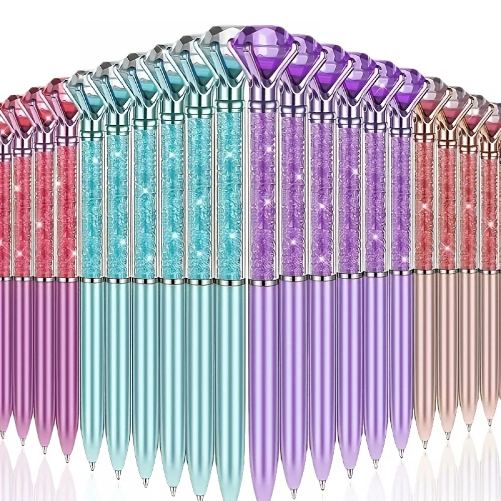 

NEW Set of 24 Diamond Pens Elegant Crystal Topped Writing Instruments for Gifting, Office, and Special Occasions