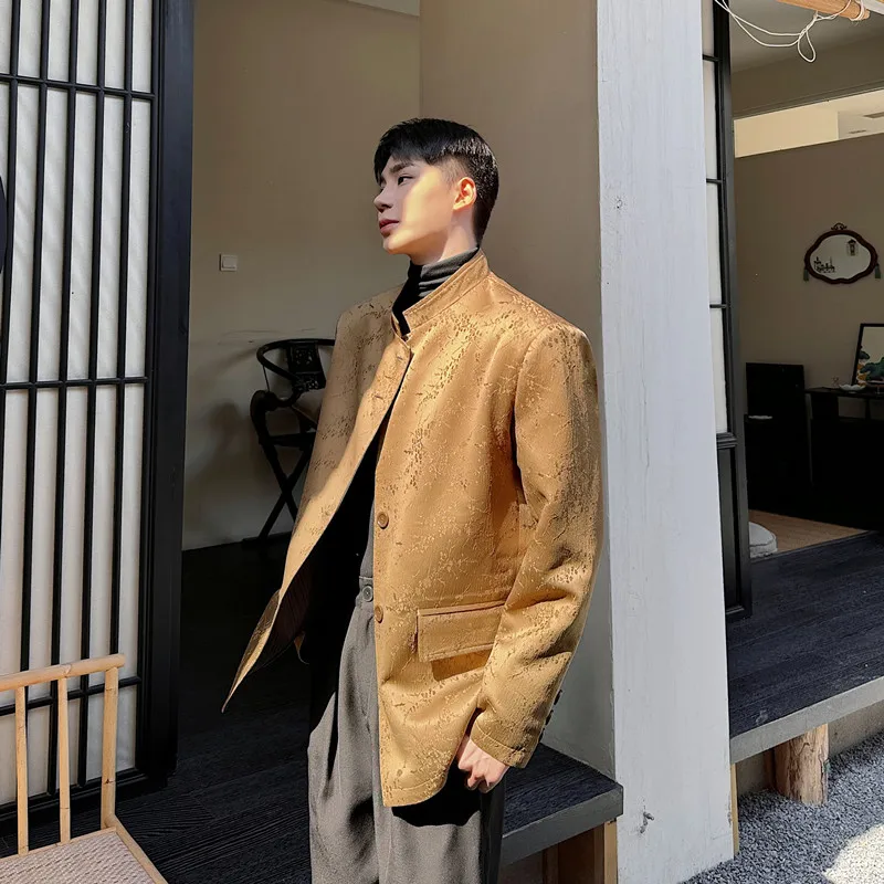 

New Chinese Sle Men's Autumn Winter Two-Sided Wear Cool Haome Suit Jaet Stand Collar Long Sve Casual Faion Brand