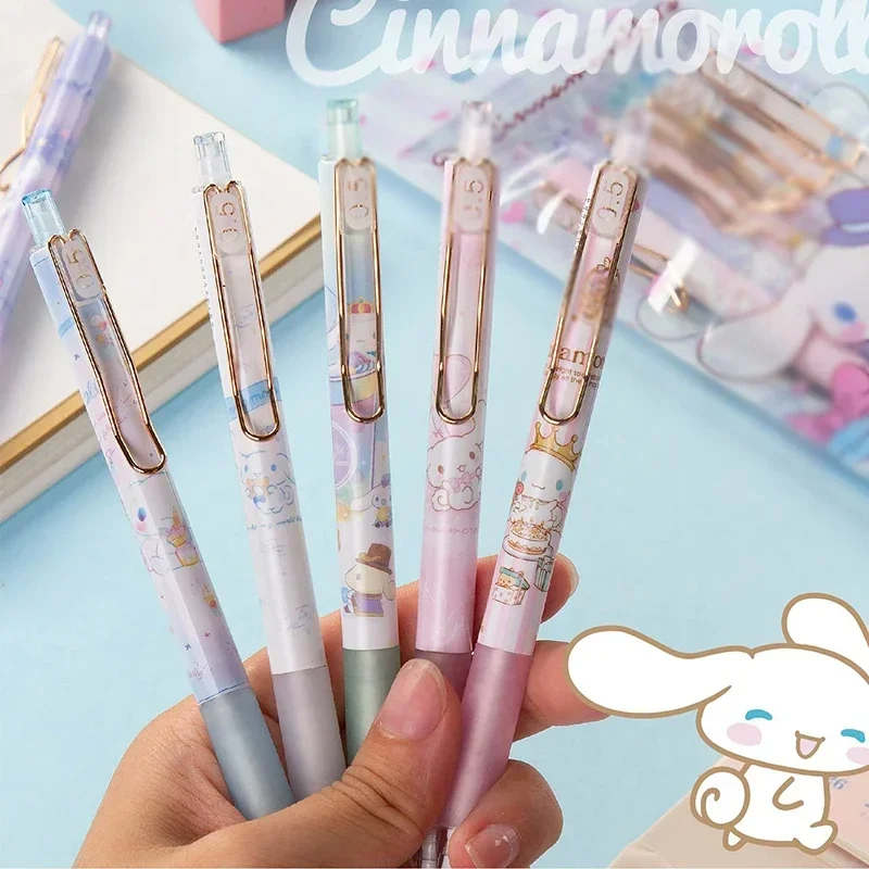 6Pcs/Lot Sanrio New 0.5mm Kuromi Cinnamoroll Press Automatic Mechanical Pencil School Supply Student Stationery birthday gift