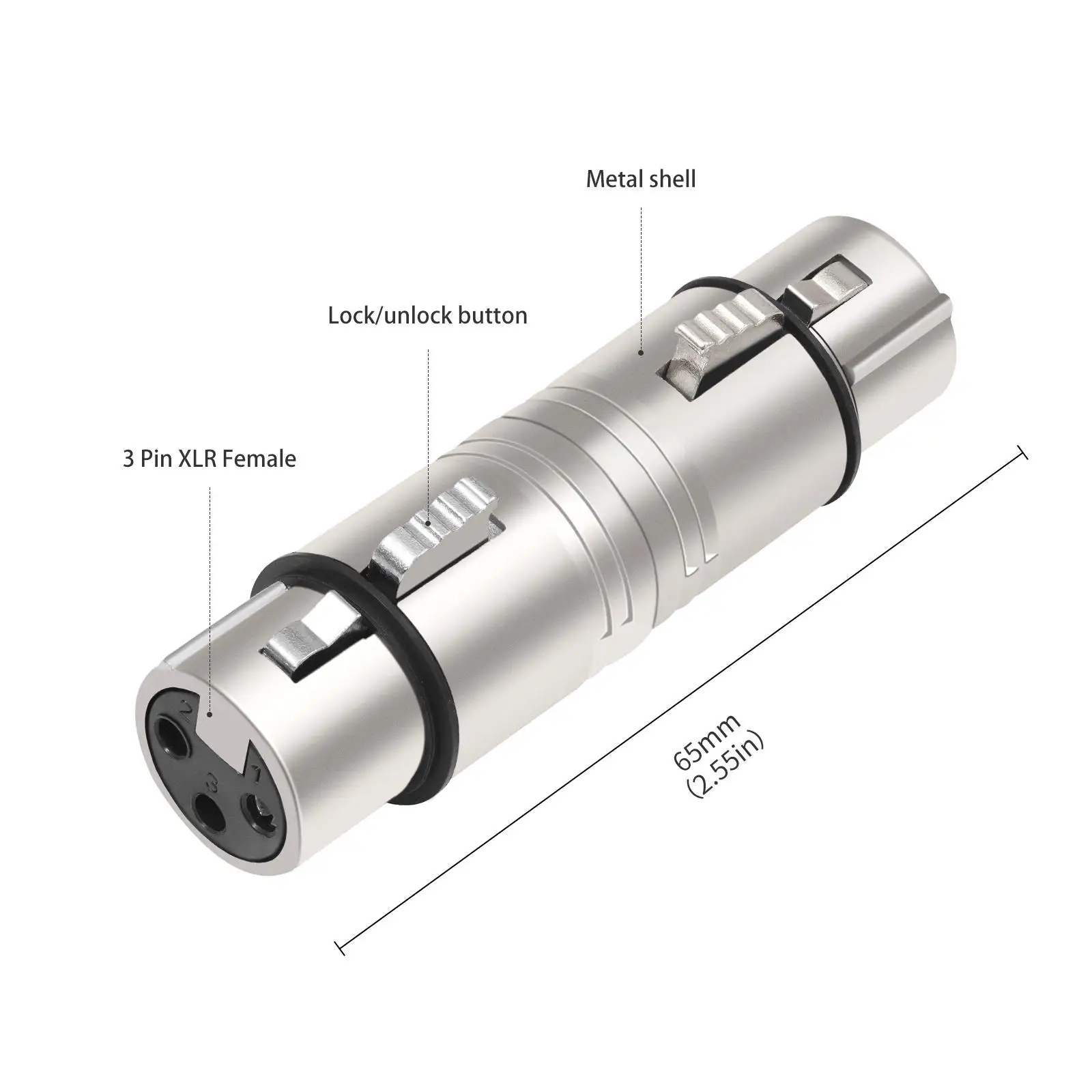 Adaptador XLR Convertidor de micrófono portátil Adaptador de línea de micrófono para discurso