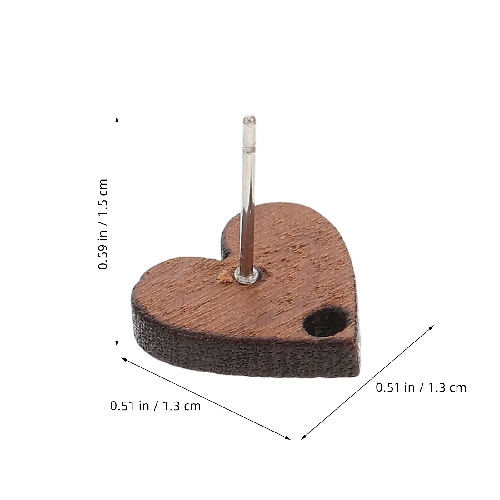 10Pcs Heart Shaped Wooden Earring Studs Flat Pad DIY Jewelry Making Supplies Natural Wood Minimalist Geometric Earrings Crafting - view 3