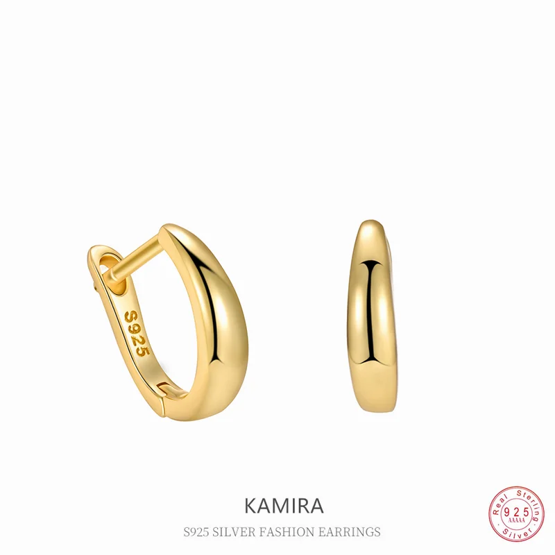 

KAMIRA 925 Sterling Silver Simple Gentle Smooth Earrings for Women Wedding Elegant Fashion Jewelry Gift Minimalist Clip Earrings