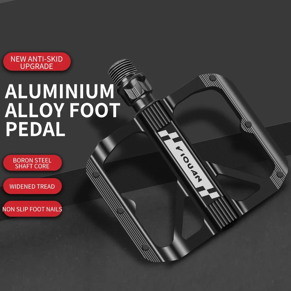 Mountain Road Bicycle Pedal Aluminum Alloy Double DU Pedal Widened Nail Anti-slip Pedal Mtb Pedals Bicycle Accessories