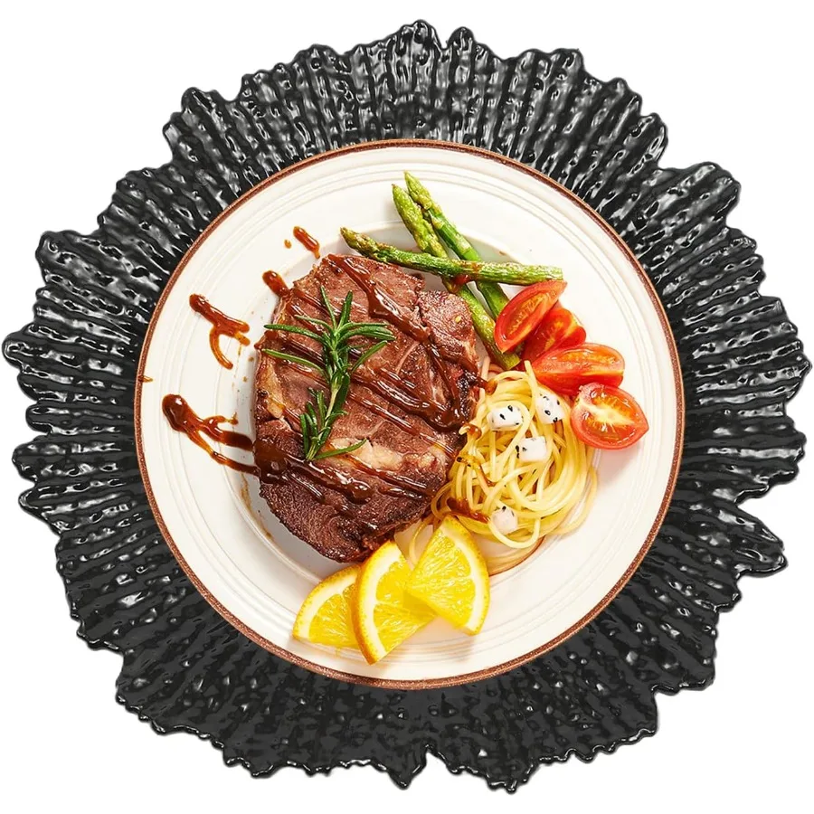 

24 Pcs Round Chargers Plates13 In Bulk Plastic Charger Serving Plates for Dinner Wedding Party Event Table Setting Decoration 2