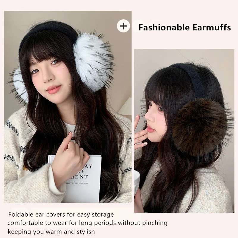 Fashionable Foldable Earmuffs for Women Men - Ultra Soft Warm Winter Ear Warmers Comfortable & Lightweight for Travel Commute