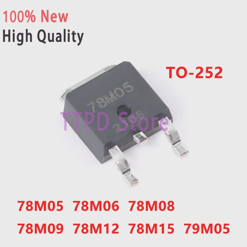 10pcs/Lot 78M05 TO-252 7805 L78M05CDT 78M06 78M08 78M09 78M12 78M15 7806 7808 7812 Three-terminal Voltage Regulator Triode New H