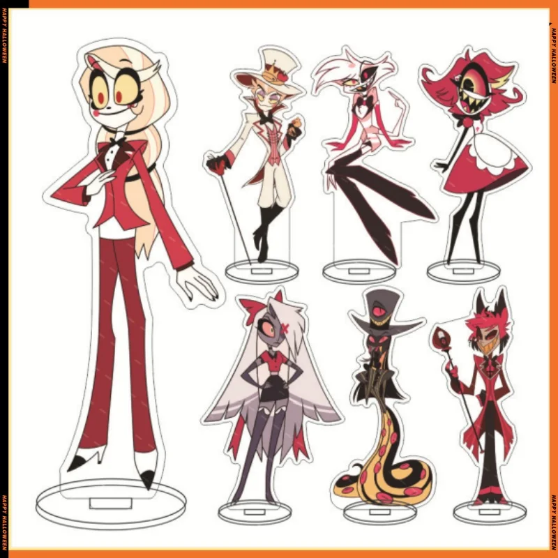 Anime Hazbin Hotel Charlie Cosplay Stand Cartoon Figure Morningstar Vaggie Alastor Decor Acrylic Standing Model Gift Toy Custom