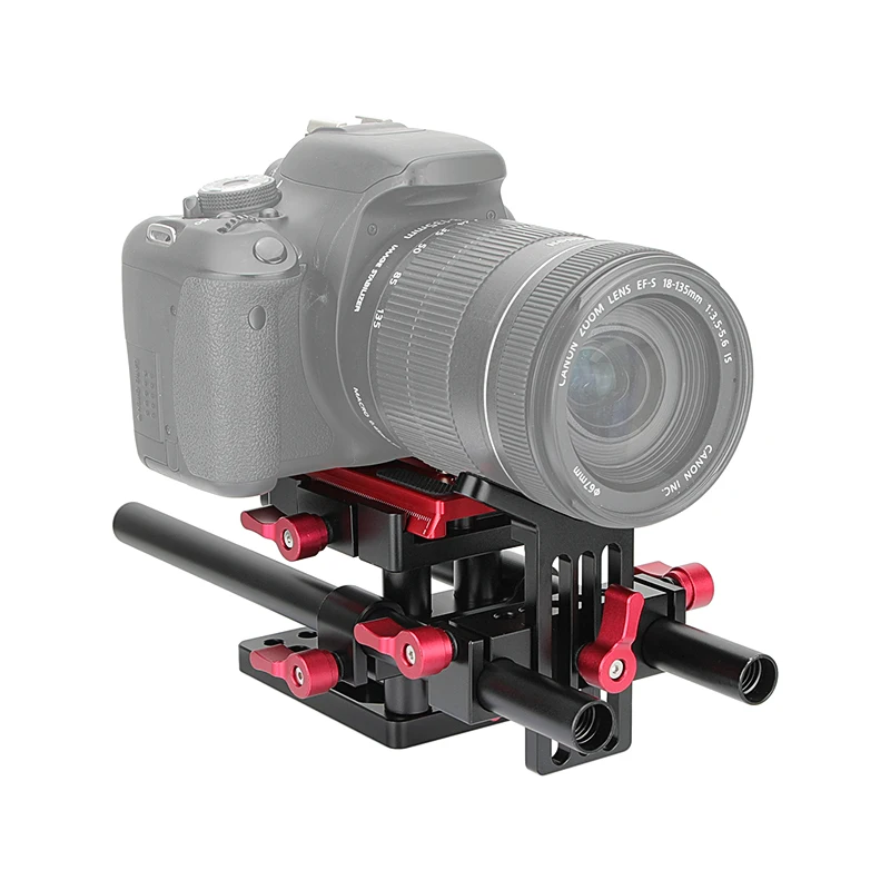 HDRIG Universal Tripod Mount Support Rig With Manfrotto Quick Release Baseplate & Y Lens Support For DSLR Cameras