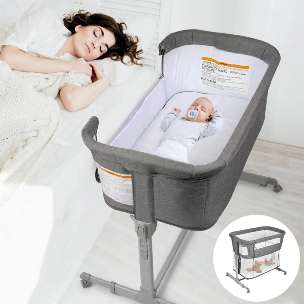 3 in 1 Baby Bassinet  Bedside Sleeper  Playpen Easy Folding Portable Crib