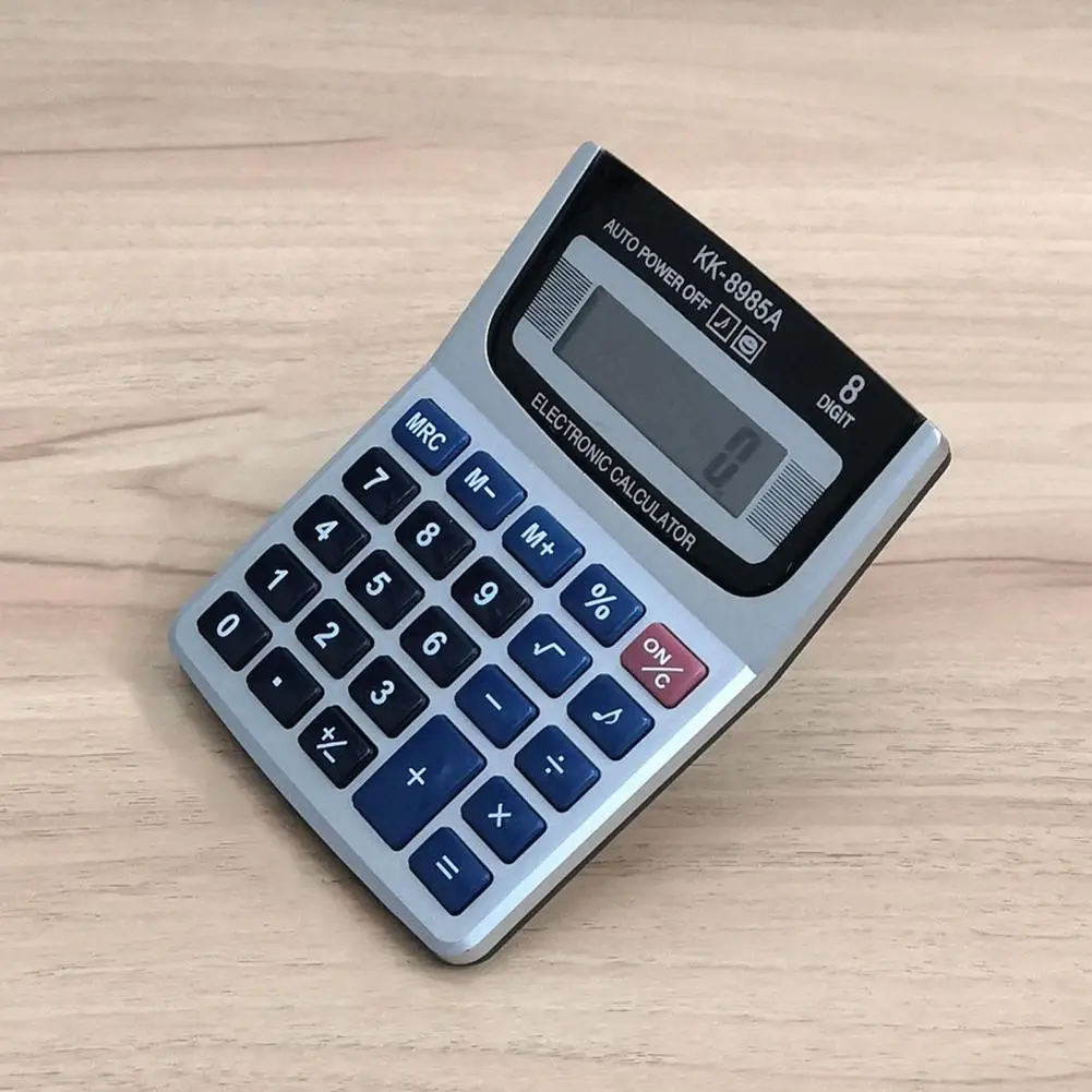 Calculadora portátil con botones, calculadora de 8 dígitos con pantalla de visualización, suministros de oficina y Escuela de Negocios
