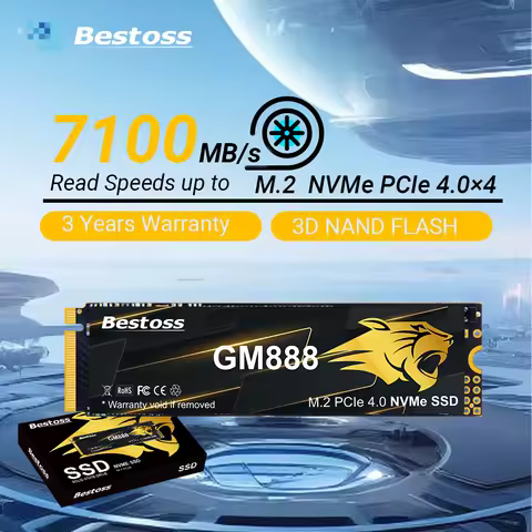 Bestoss M2 SSD 512GB 1TB 2TB PCIe 4.0 NVMe Hard Disk M.2 Internal Solid State Drive HDD Hard Disk for PS5 Desktop Laptop