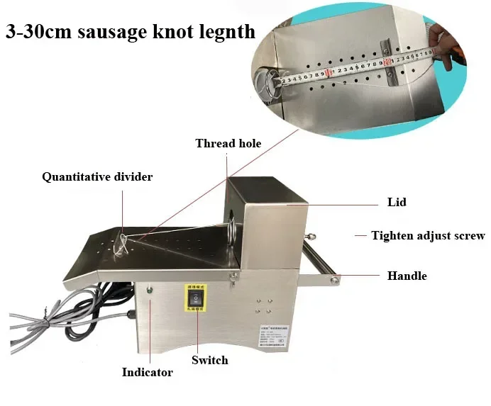 ماكينة SAT aoer et torde les saucisses, électrique, vitesse cepat, 110V, 220V, 42MM, pour les saucisses de table