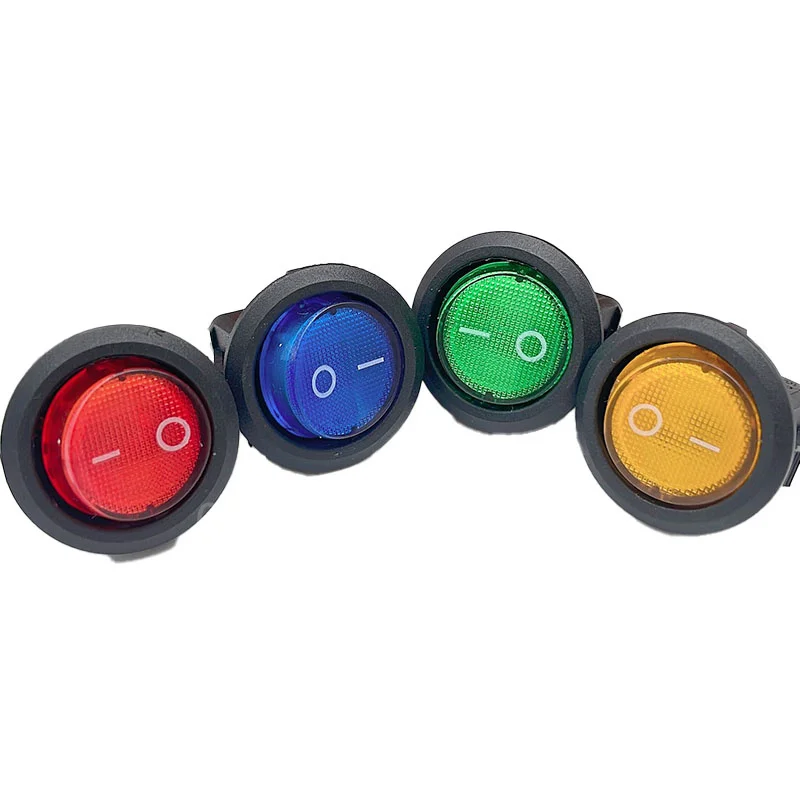 Colori opzionali ON/OFF LED 12V 16A DOT ROUND ROCKER SPST interruttore a levetta luce per barca per auto
