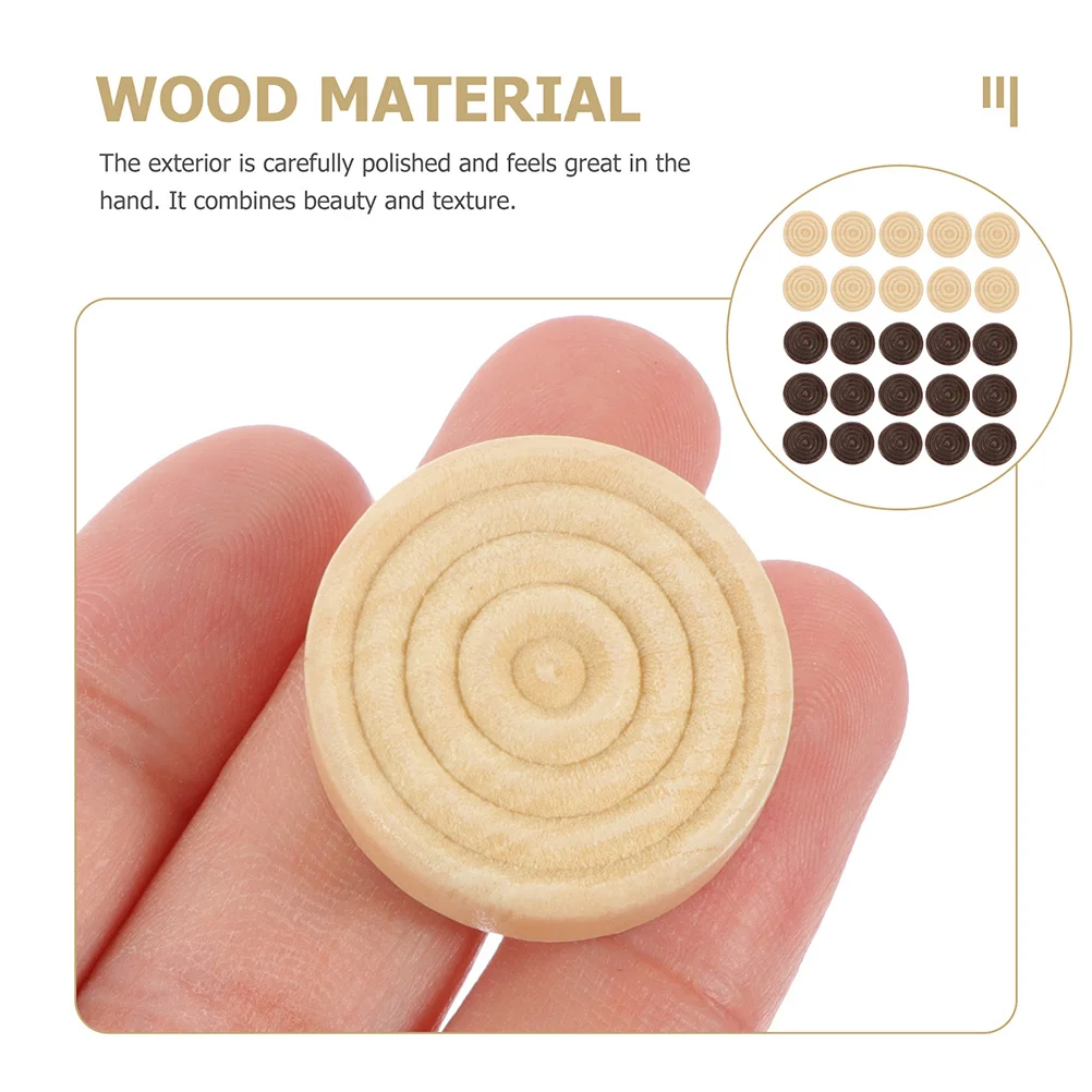 

96Pcs Wooden Round Chessman Premium Quality Chess Pieces for Intelligence Development Round Chess Chessman
