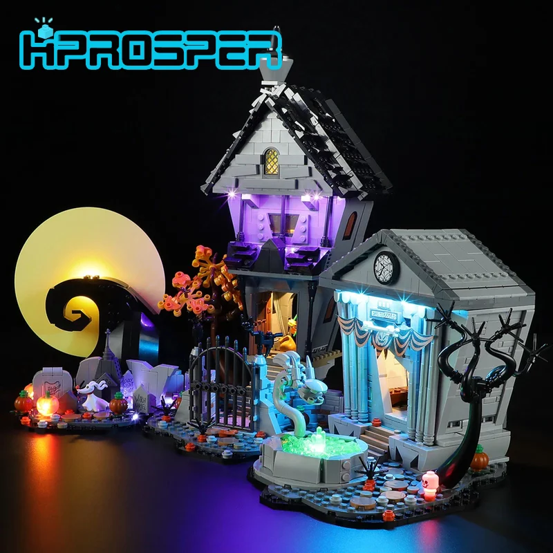 Hprosper LED Light for LEGO 21351 Disney Tim Burton's The Nightmare Before Christmas Decorative Lamp With Battery Box