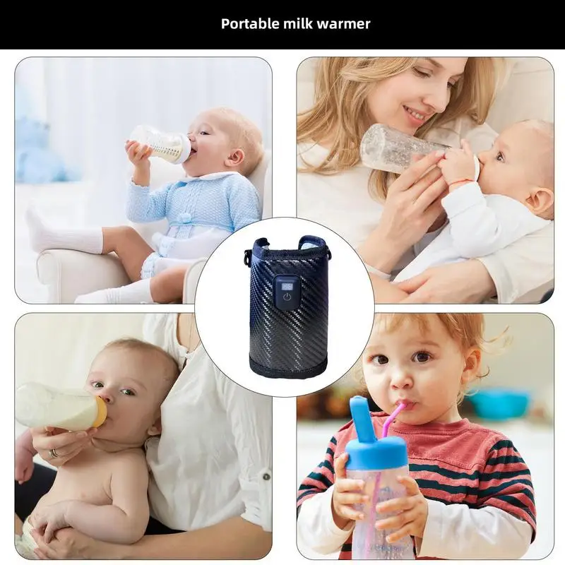 Flessenwarmer Voor Moedermelk Draagbare Fles Verwarmde Hoes Warmer Tas Draagbare Automatische Verwarming Verpleging Fles Warmtehouder