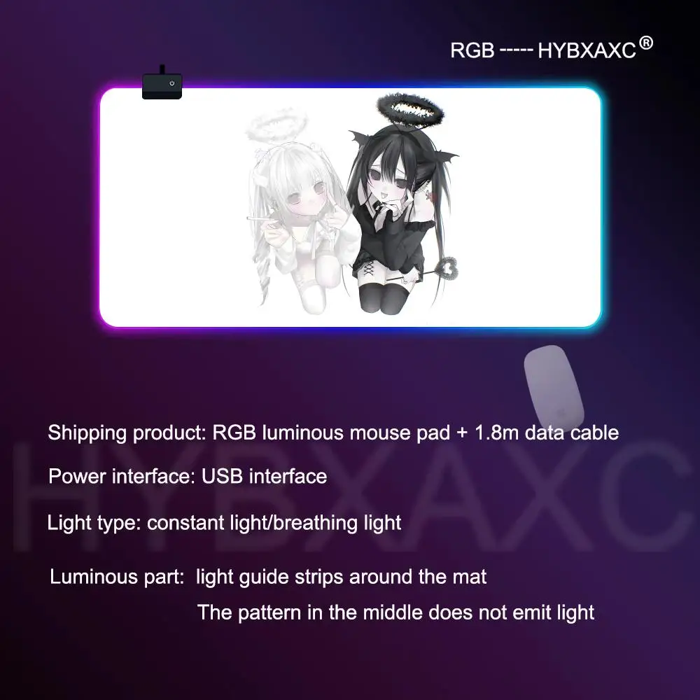 

Аниме Pretty Girl Коврик для мыши RGB Игровой коврик для мыши Настольный коврик HD Gamer Большой светодиодный светильник XXL Коврики для мыши ПК Компьютерный ковер